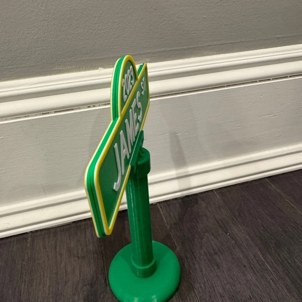 NWT Custom Made Sesame Street Green and Yellow James St 2023 Sign Decor